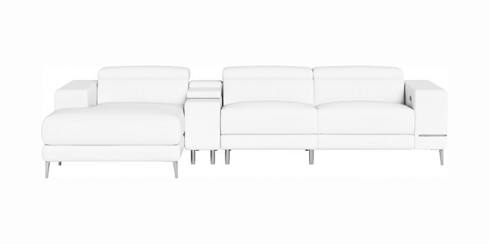 Bergamo Motion Left Sectional Sofa White