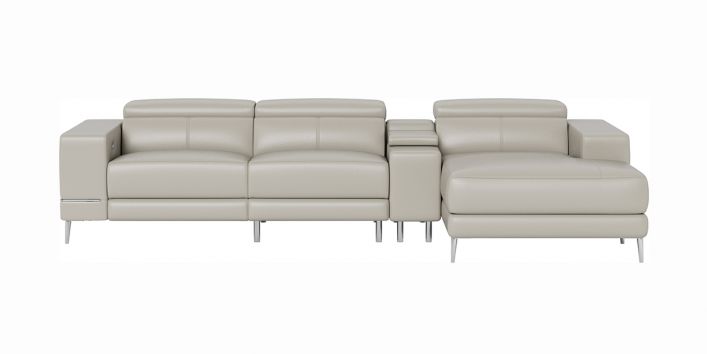Bergamo Motion Right Sectional Sofa Light Gray