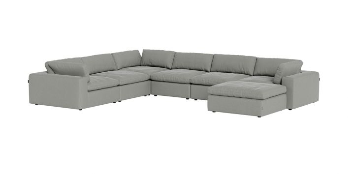 Bloom Extended Modular Sectional Sofa Light Gray