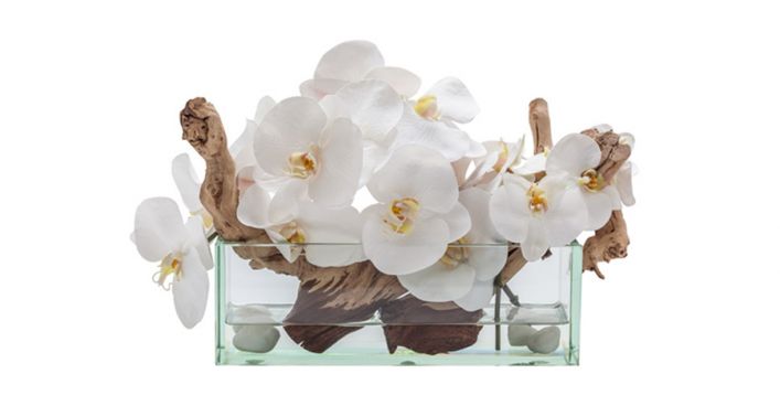 12" Orchid Rectangular White
