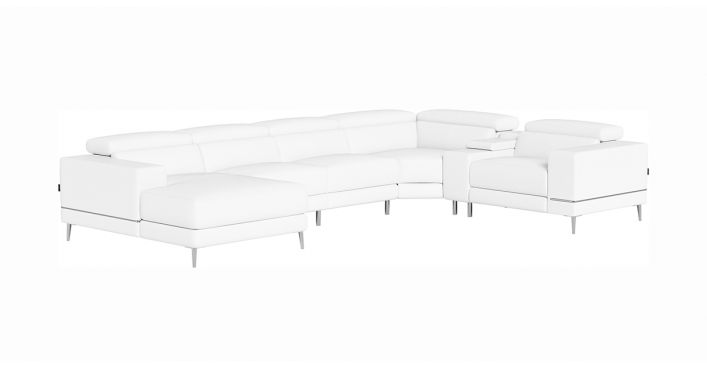 Bergamo Motion Extended Left Sectional Sofa White