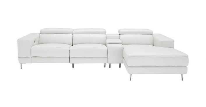 Bergamo Motion Right Sectional Sofa White