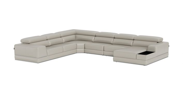 Lorenzo Extended Right Sectional Sofa Light Gray