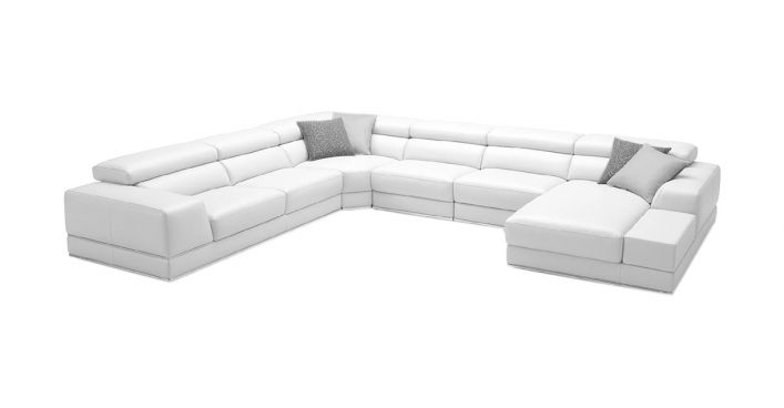 Bergamo Extended Right Sectional Sofa White