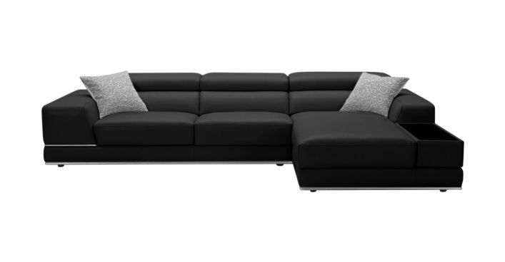 Bergamo Right Sectional Sofa Black