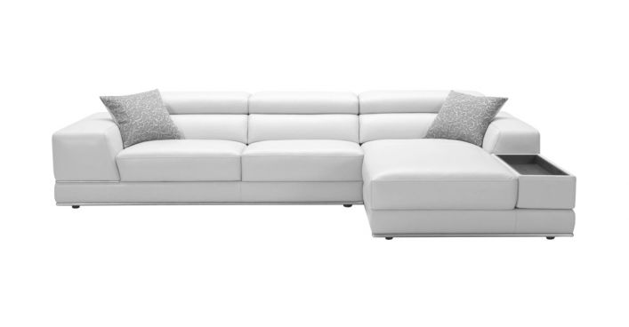 Bergamo Right Sectional Sofa Light Gray