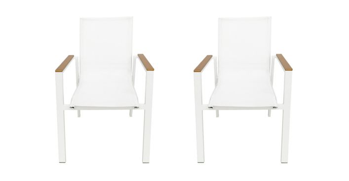 Fidji Outdoor Dining Chairs Set White