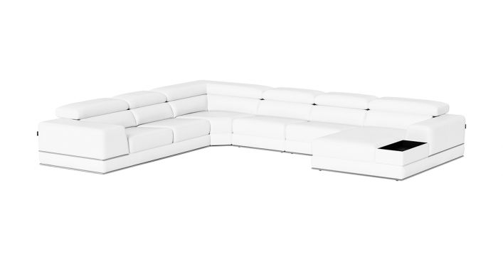Lorenzo Extended Right Sectional Sofa White