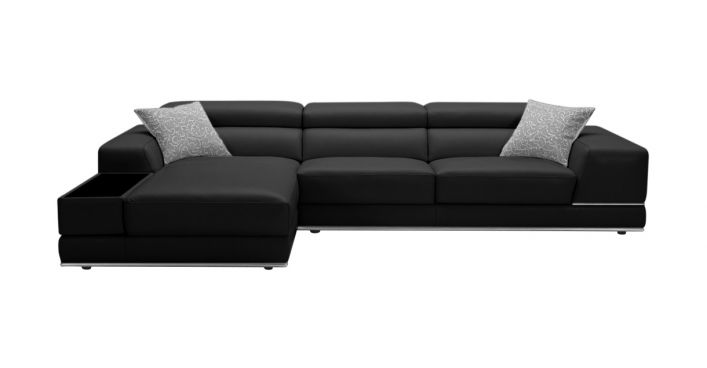 Reverse Bergamo Sectional Sofa Black