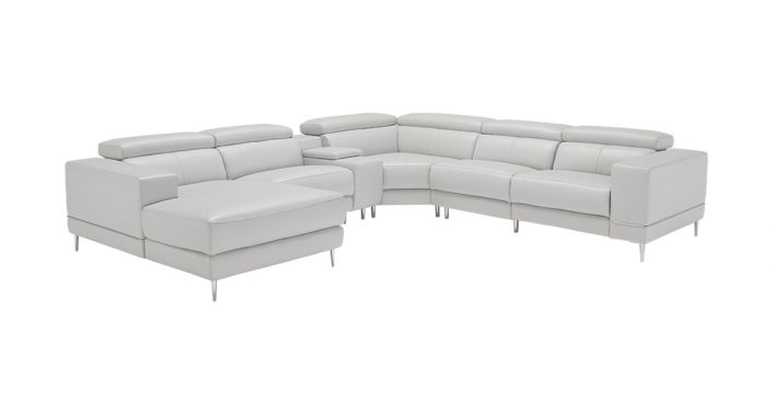 Bergamo Motion Extended Left Sectional Sofa Light Gray