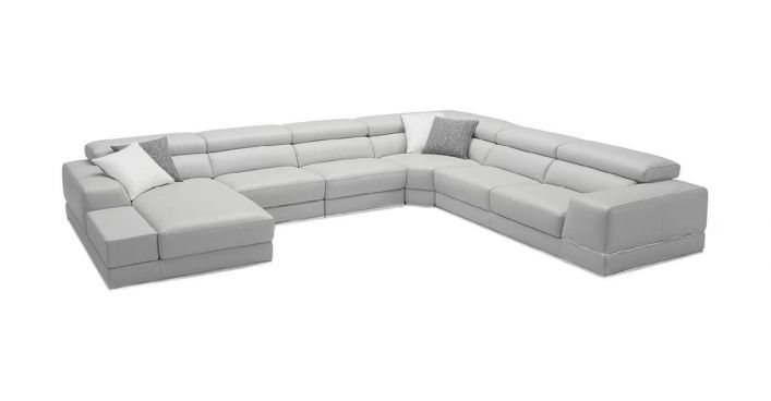 Bergamo Extended Left Sectional Sofa Light Gray