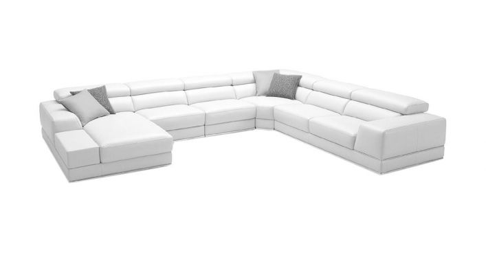 Bergamo Extended Left Sectional Sofa White