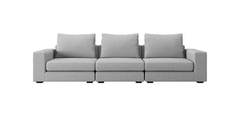 New Braxton 3 Piece Sofa Gray Modani
