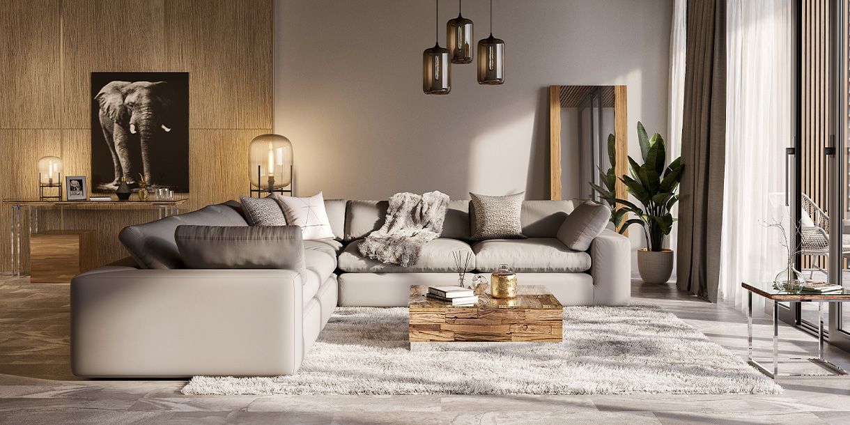 Bloom Sectional Modular Sofa Gray